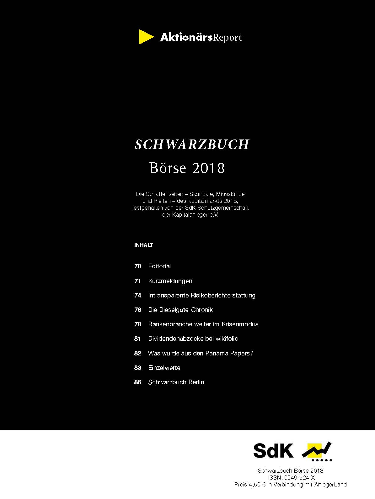 Titelfoto Schwarzbuch Boerse 2018