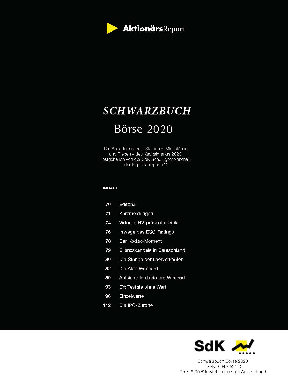 Titelfoto Schwarzbuch Boerse 2020