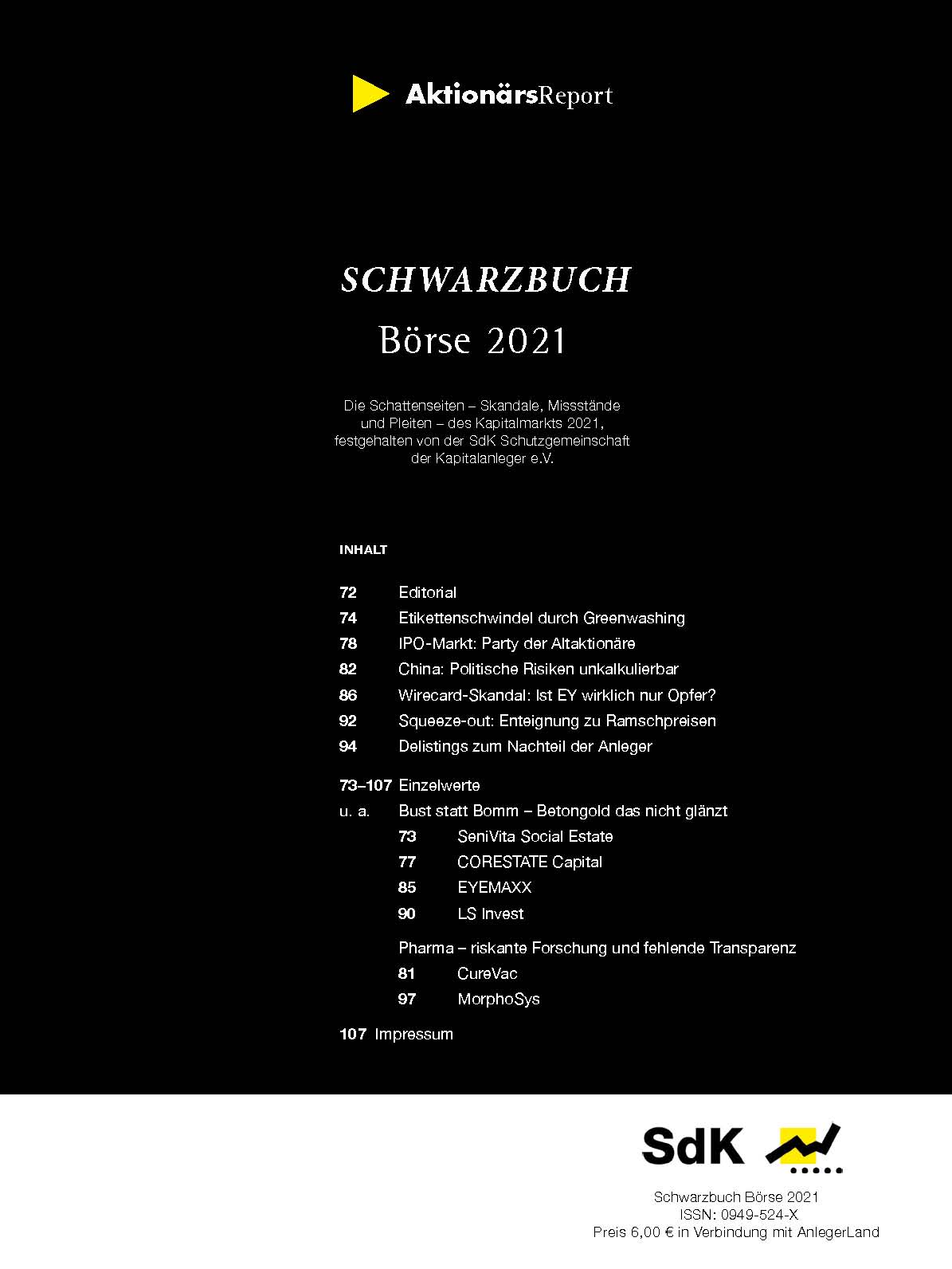 Titelfoto Schwarzbuch Boerse 2021