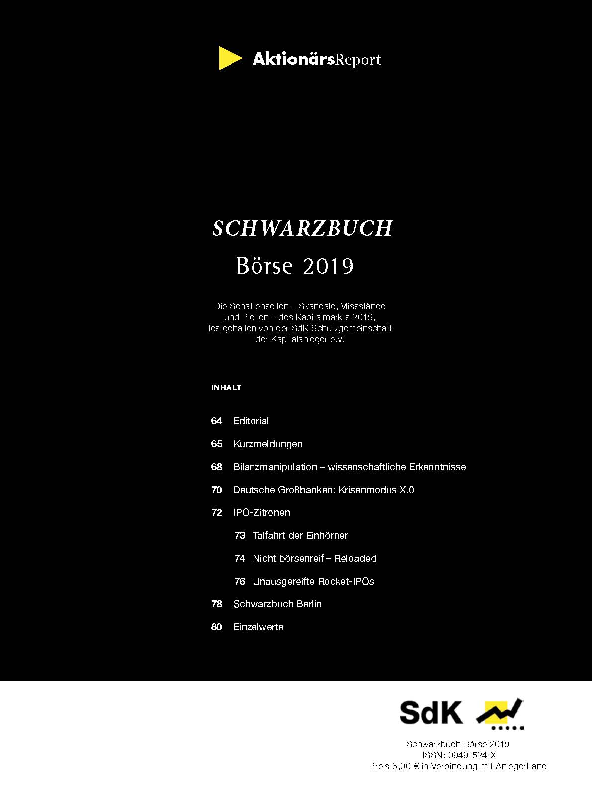 Titelfoto Schwarzbuch Boerse 2019