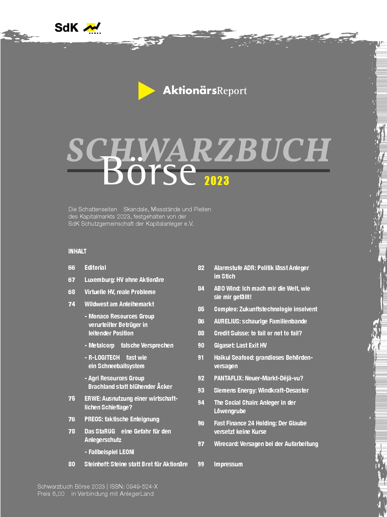 Titelfoto Schwarzbuch Boerse 2023